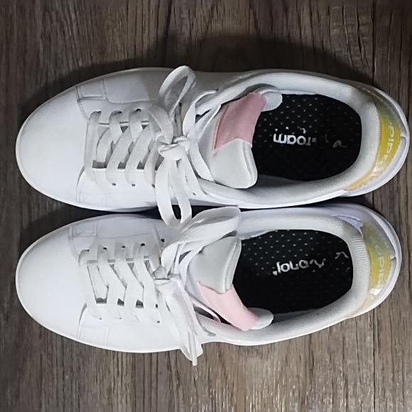Adidas Women's White and Pink Sneakers - Picture 3 of 5